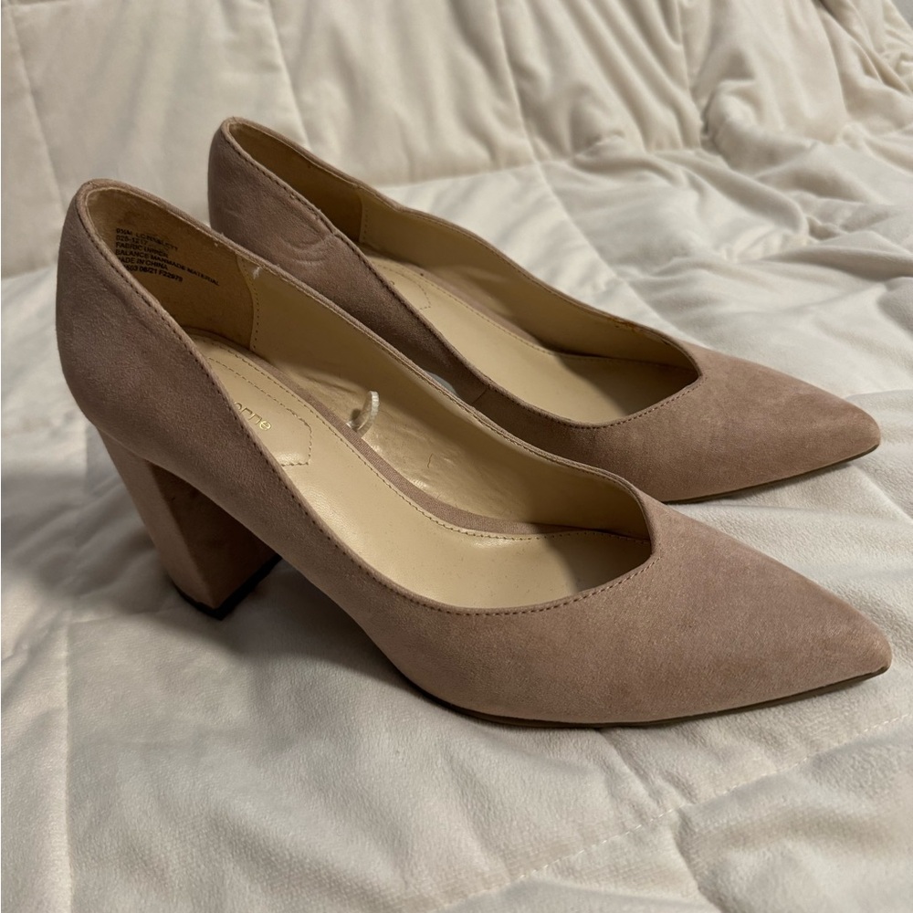 Suede pink heels